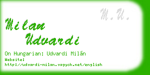 milan udvardi business card